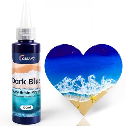 Dark Blue Epoxy Resin Pigment 100ml/3.4 fl.oz, High Concentration Liquid Colorant for Resin Art, Ideal for Creating Waves, Cells, and Unique Ocean DIY Crafts
