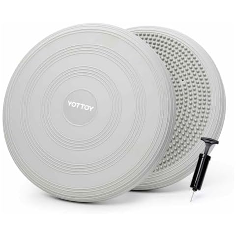 YOTTOY Wobble Cushion - Engage Core Stability with our Extra Thick Premium Balance Disc for Adult Balance and Sensory Wiggle Seat for Kids (gray) Cover