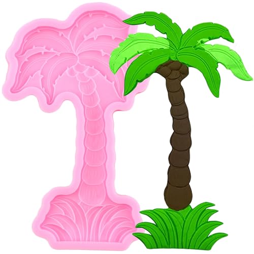 YIHUOMOLDS Hawaiian Coconut Tree Silicone Molds Coconut Tree Shape Fondant Mold For Cake Decorating...