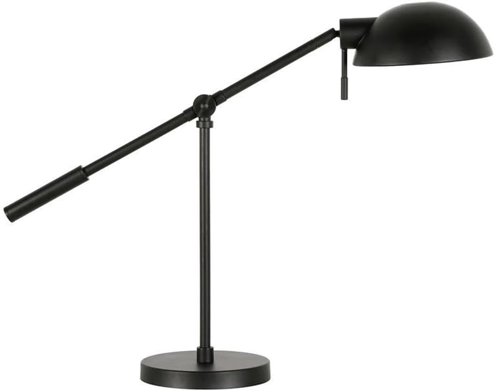 Dexter 23.25" Tall Boom Arm Table Lamp with Metal Shade in Brass/Brass