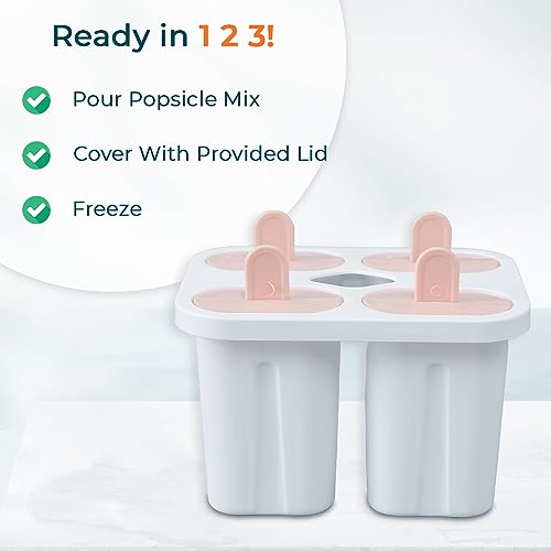 Image of UMAI Set of 4 Popsicle Mould|Reusable Ice Tray for Kulfi, Candy| White
