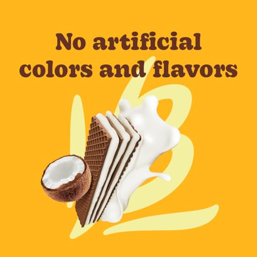Image of Bauducco Coconut Wafers - Crispy Wafer Cookies With 3 Delicious, Indulgent Decadent Layers of Coconut Flavored Cream - Delicious Sweet Snack or Desert - 5.0oz (Pack of 1)