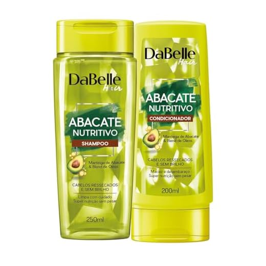 Kit Shampoo 250Ml + Condicionador Dabelle Abacate Nutritivo 175Ml