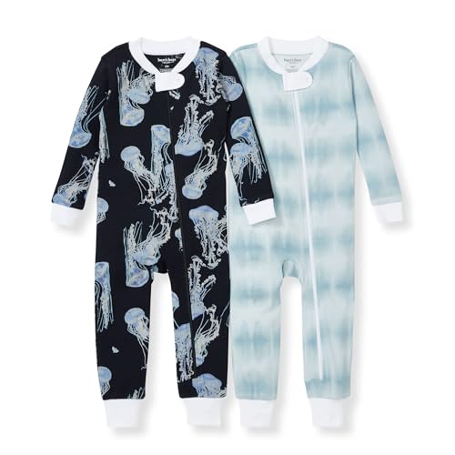 Image of Burt's Bees Baby Unisex Footless Sleepers, 100% Organic Cotton, One-piece PJs, Zip Up Jumpsuit, Snug Fit Pajamas