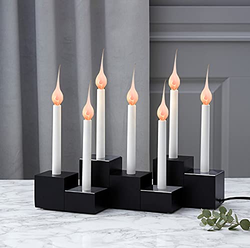 Goothy Silicone Dipped Flicker Flame Candle Light Bulbs, 1 Watts Silicone Replacement Bulbs For Country Style Electric Window Candle Lamps Chandeliers, Fit In C7/E12 Candelabra Base, 120 Volt-12 Pack #TOP4