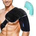 NEWGO Shoulder Ice Pack Wrap for Rotator Cuff, 2 Hours Long Lasting Cold Therapy with Flexible Cubed Design, Pain Relief for Arm & Shoulder Injuries, Post-Surgery Recovery, Reusable