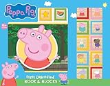 Peppa Pig - 10 Wooden Blocks and Interactive First Look and Find Board Book Set - PI Kids