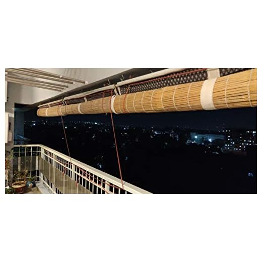 TCLPVC Eco 3/8 ft Bamboo Chick Blind 36x84inch Window Curtains Natural Outdoor Pro Heavy Duty Per 1 pc