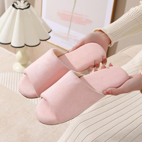 Women Cotton Slippers Four Seasons Home Indoor Soft Flax Casual Open Toe House Slipper For Women Non-Slip Shoes3