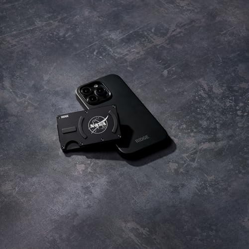 Ridge Wallets for Men Compatible with Magsafe - Slim Minimalist Compact Wallet and Card Holder, RFID Protected Front Pocket Wallets for Men with Integrated Cash Strap (Nasa Nebula)3