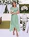 BeryLove Formal Dresses for Women Wedding Guest Ruffle Short Sleeve Elegant Cocktail Bridesmaid Party Prom Homecoming Dress High Waist Lace Long Evening Gown 51NC Light Green L