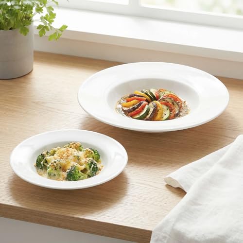 jinsongdafa Pasta Plates with Rim 12 oz, Soup Bowl Pasta Bowl Set of 4, White Shallow Bowl Plate, Ceramic Wide Rimmed Soup Bowl, Best choice for high-end restaurants, hotels, and foodies, 10 Inch by jinsongdafa - Image 5