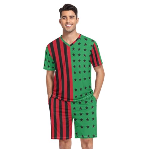 Camisas de pijama de manga corta para hombre ropa de dormir Juneteenth afro unia americana