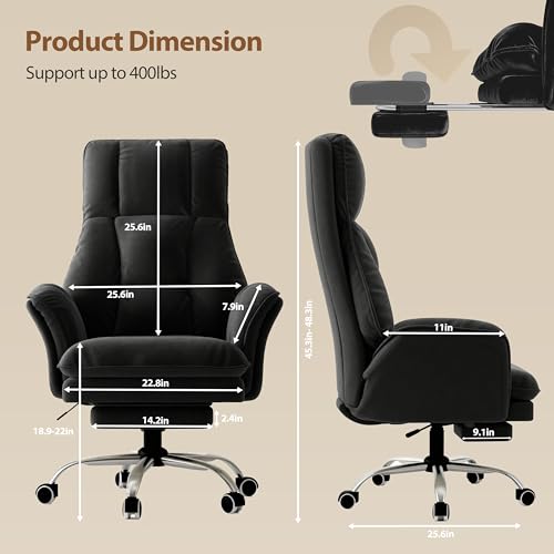 Image of Big and Tall Office Chair, Flip Armrests for Pets & Cross Legged Sitting