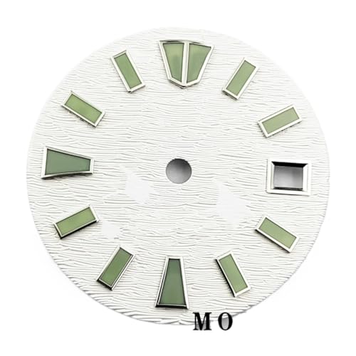 Dial luminoso NH35 verde estéril de 29mm con índices de alta visibilidad para las 3 en punto