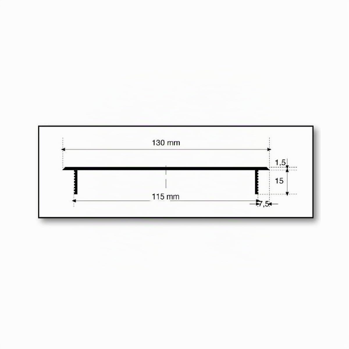 Aluminium Stegblech Lüftung 130 mm x 800 mm (Schwarz pulverbeschichtet)