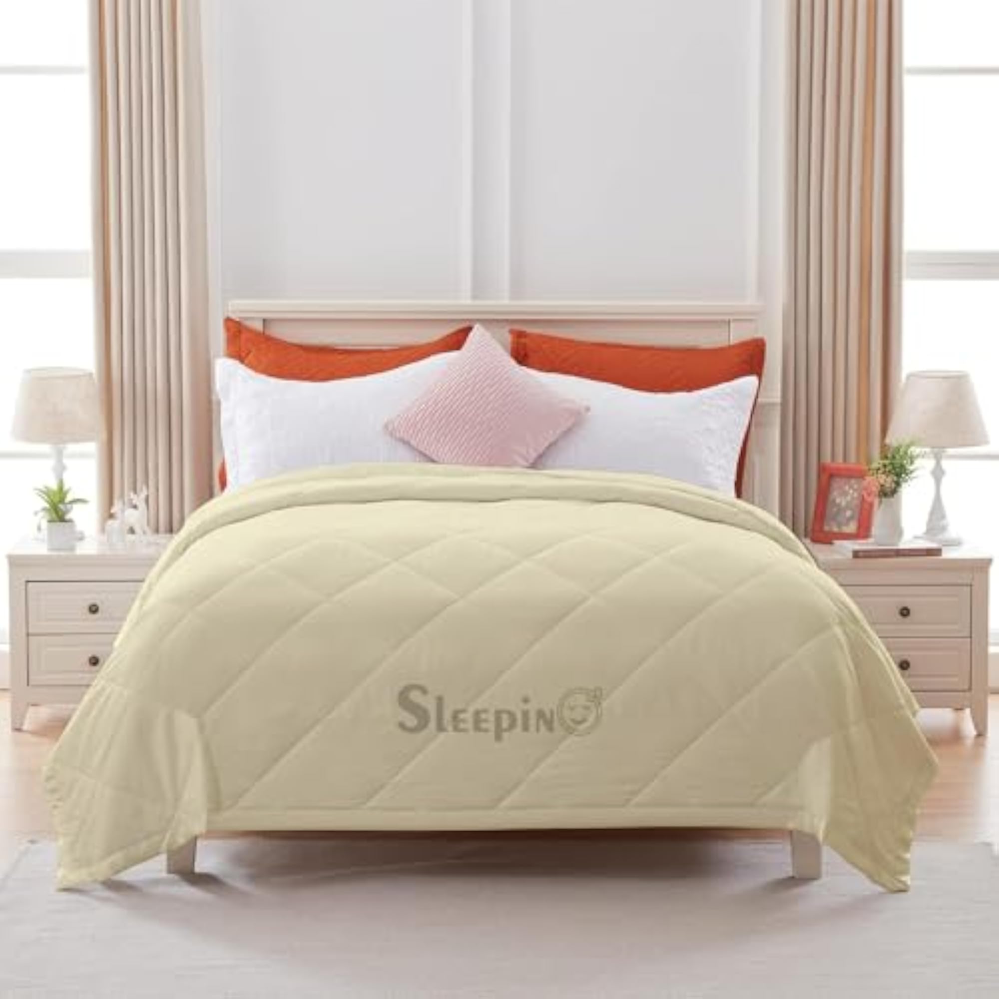 Double Bed Comforter for Mild Winter, Ivory