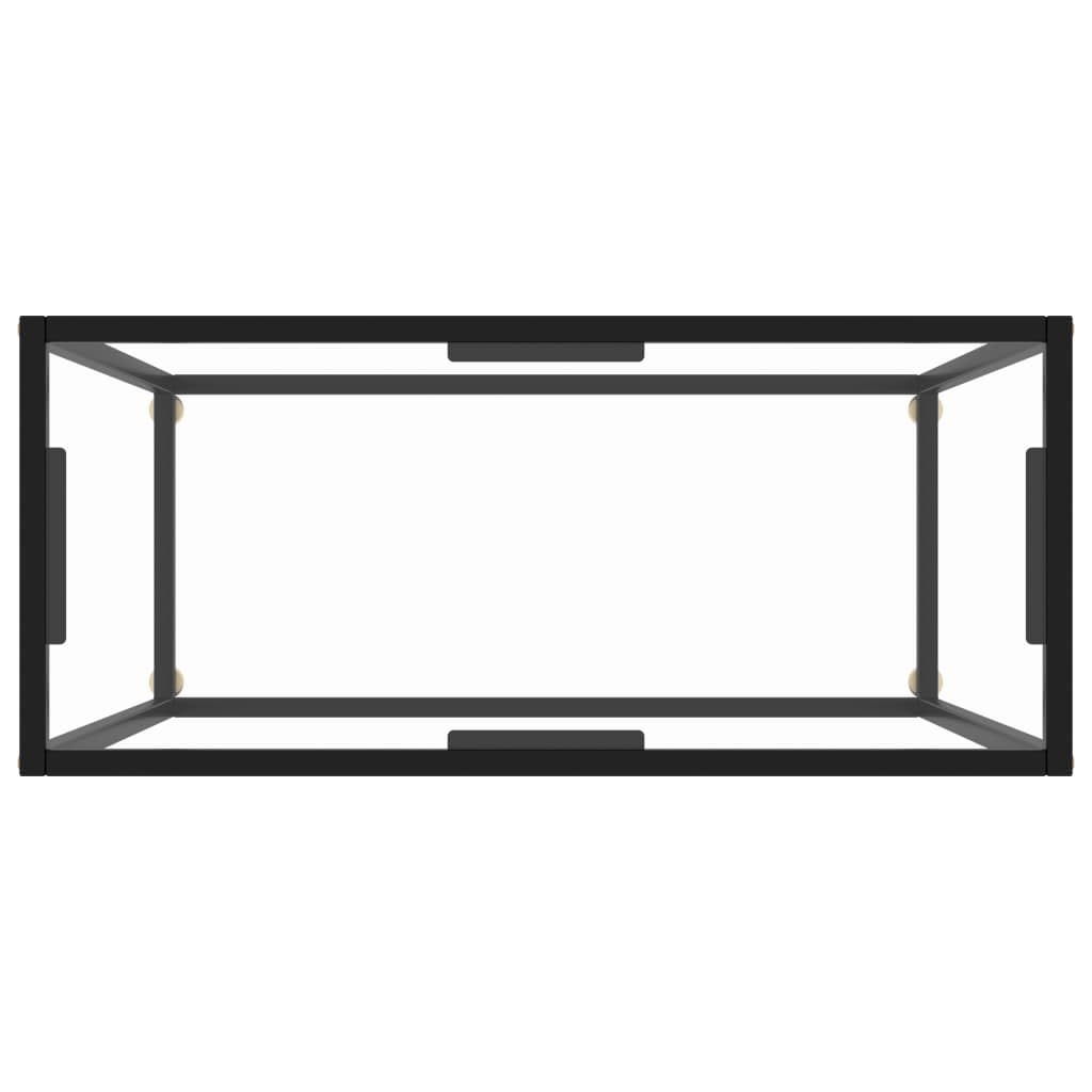 Stół do konsoli ze szkła hartowanego Przezroczysty Stół Konsola Nowoczesna Konsola ze szkła hartowanego i stali, wytrzymała i stabilna konstrukcja 80 x 35 x 75 cm