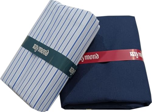 Image of Raymond Premium Unstitched Formal Shirt Fabric, Cotton Blend Stripes, 150 x 150 cm, Regular Fit, Professional Wear Collection