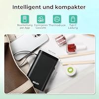 Nelko Etikettendrucker,Bluetooth P21 Selbstklebende Etikettiergerät Schwarz – Ansicht 4