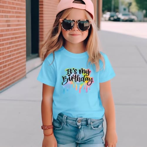 Image of It's My Birthday Girl Shirt 4th 5th 6th 7th 8th 9th 10th 11th 12th Graphic Tee for Kids Party Cute Girls Tshirts Tees