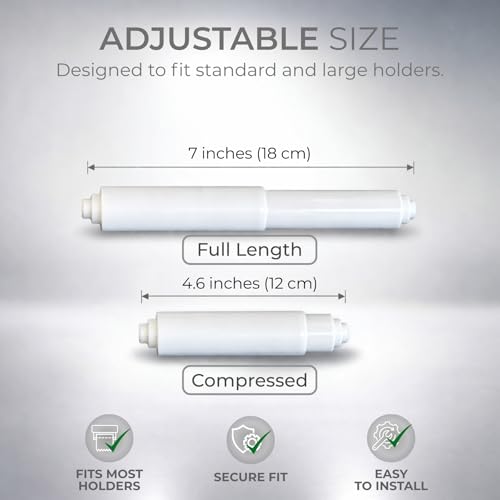 Rodillo de papel higiénico extensor para rollos extragrandes que rozan en la pared 6