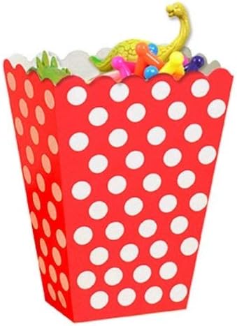 Unique Polka Dots Treat Boxes, 5.5" x 4", Ruby Red