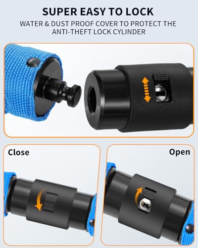 Sportneer Bike Lock - 8mm Thick High Security Anti Theft Bike Chain Lock with 2 Keys- 3.2ft Long Heavy Duty Anti-Cut Bicycle Lock for Bike, Motorcycle, Bicycle, Door, Gate, Fence, Grill - Blue