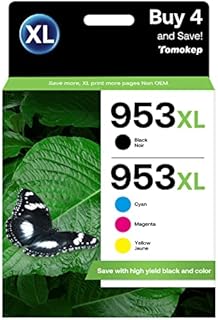 Replacement for HP 953XL Ink Cartridges Multipack with Newest Chip for HP 953 XL Compatible for HP Officejet Pro 7740 8218 8710 8715 8718 8719 8720 8725 8730 8740(Black, Cyan, Magenta, Yellow)