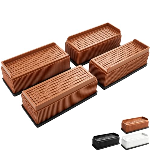 YINNGEM テーブル 高さ調整 5.1cm上げる 家電 家具 高さ調節器具 テーブル 脚 継ぎ足し こたつの高さを上げる足 机 ベッド ソファ あし底上げ レイヤー式設計 滑り止め 耐荷重1000kg 4個セット ブラウン