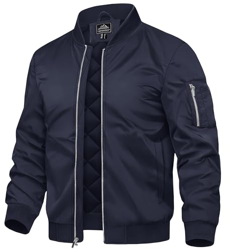 TACVASEN Mens Bomber Jackets Winter Mens Fleece Coat with Inside