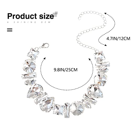 Jeairts Rhinestone Choker Necklace Sparkly Crystal Choker Statement Prom Necklaces For Women And Girls (1-Silver) #TOP3
