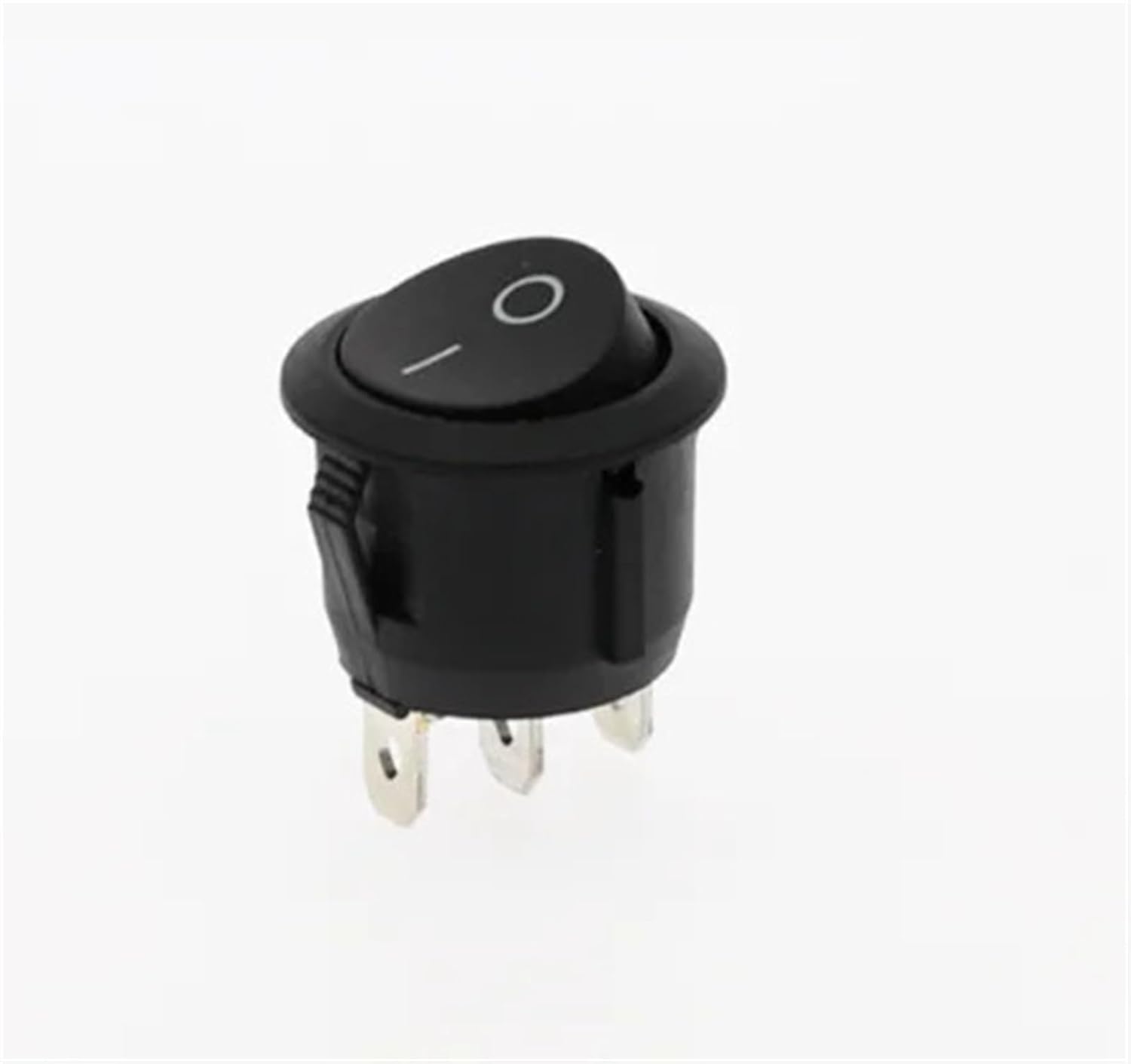 100Pcs 22mm Diameter Small Round Boat Rocker Switches Black Mini Round Black 3Pin ON-Off ON-Off-ON Rocker Switch(2-2D3P)