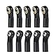 AXspeed 10pcs/Set M3 Link Tie Rod End Metal Ball Joint Head for 1/10 RC Crawler Car Boat (Black)