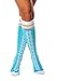 PAIRFORMANCE Knee High COLOR Crew Socks Women Teens Juniors Girls Cool Colorful Fun Funky Stylish Cotton Shoe Lace Color Stripes (Light Blue)
