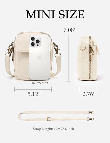 Image of Yarnic Small Crossbody Bag, Vegan Leather Cell Phone Purse for Women, Vintage Wallet Bag with Card Slots