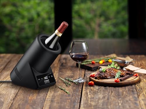 Caso Vinocase Black - Raffreddatore Di Vino, Champagne, Spumante Dal Design Per Una Bottiglia, Temperatura Regolabile Da 5 A 18 °C, Adatto A Bottiglie Fino A 9 Cm Di Diametro, Touch, Nero - 2
