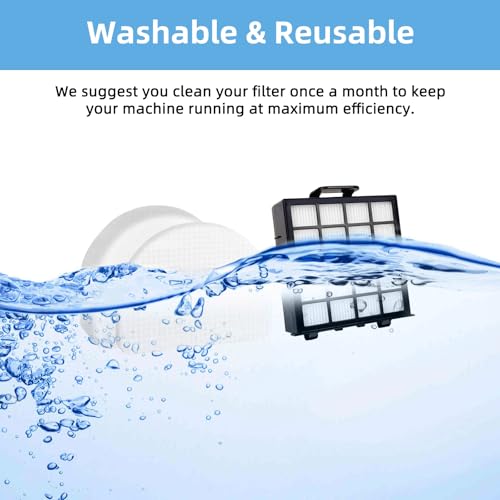 Image of AZ4002 Replacement Filter for Shark POWERDETECT Upright Vacuum Cleaner AZ4000 AZ4000C AZ4002 AZ4002W, 2 HEPA Filters and 4 Foam & Felt Filters, Part XFFKAZ4000 XHFAZ4000