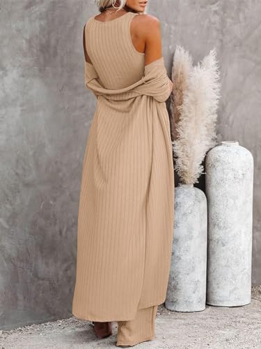 Image of Fessceruna Womens 3 Piece Lounge Pajamas Sets Cute Vacation Matching Set