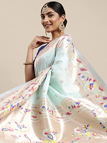 Pandadi Saree blue paithani silk saree – image 4