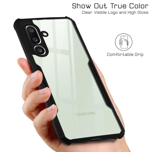 Image of Jkobi Back Cover Case for Samsung Galaxy M56 | Samsung Galaxy F56 (Shockproof with Polycarbonate Clear Panel | Professional Black)