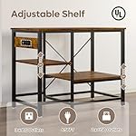 Bestier 20-29-37 Gallon Fish Tank Stand with Power Outlet, 30x13 Metal Aquarium Stand, 6-Leg Reptile Tank Stand with 3-Tier Adjustable Storage Shelves, 400LBS Capacity - Image 2