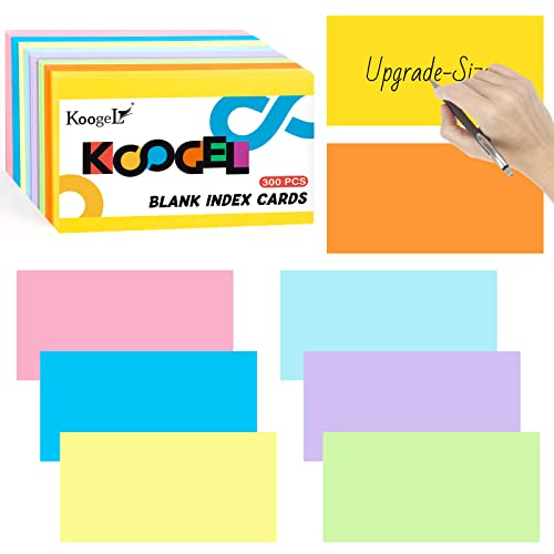 Koogel 300PCS Blank Index Cards, 3 x 5 Inch Index Cards Unruled...