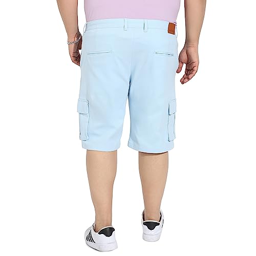 Image of Instafab Plus Men's Cargo Shorts for Casual Wear | 6 Pockets | Plus Size Fit | Button Closure | Cotton Poly Cargo Shorts Crafted with Comfort Fit for Everyday Wear