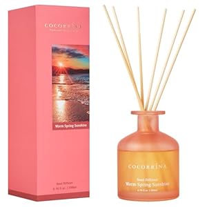 Cocorrina Reed Diffuser Warm Spring Sunshine 676oz Diffuser with 8 Sticks Home Fragrance Reed Diffuser Home for Bedroom Bathroom Shelf Decor Office Decor Summer Collection