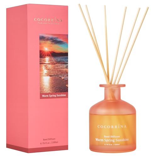 Cocorrina Reed Diffuser Warm Spring Sunshine 676oz Diffuser with 8 Sticks Home Fragrance Reed Diffuser Home for Bedroom Bathroom Shelf Decor Office Decor Summer Collection