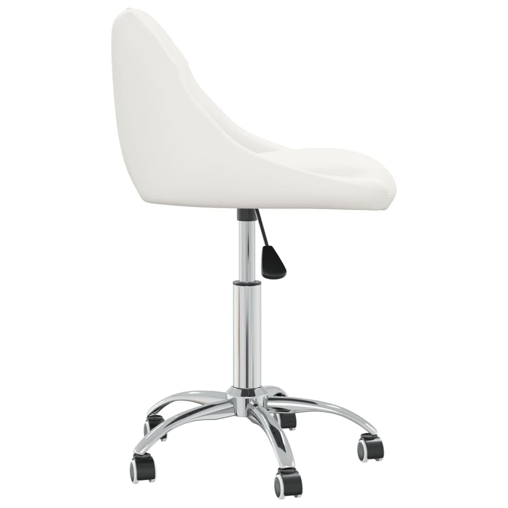 Juego de 2 sillas de comedor giratorias de piel sintética con estructura cromada, rotación de 360°, altura regulable y con ruedas, máx. 110 kg por asiento