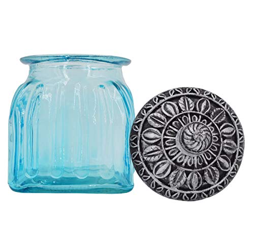 SOCOSY Vintage Crystal Glass Candy Jar with Lid Food Jar Nut Jar Jewelry