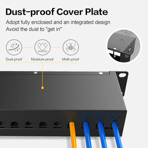 image for PBAEGAV Patch Panel 12 Port Blank Network Patch Panel with Cable Manag