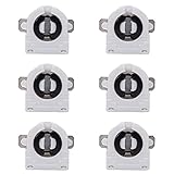 Bettomshin 6Pcs T8 Lamp Holder, Tombstone Single Head Lamp Socket for LED Fluorescent Tube Replacements Lampholder White